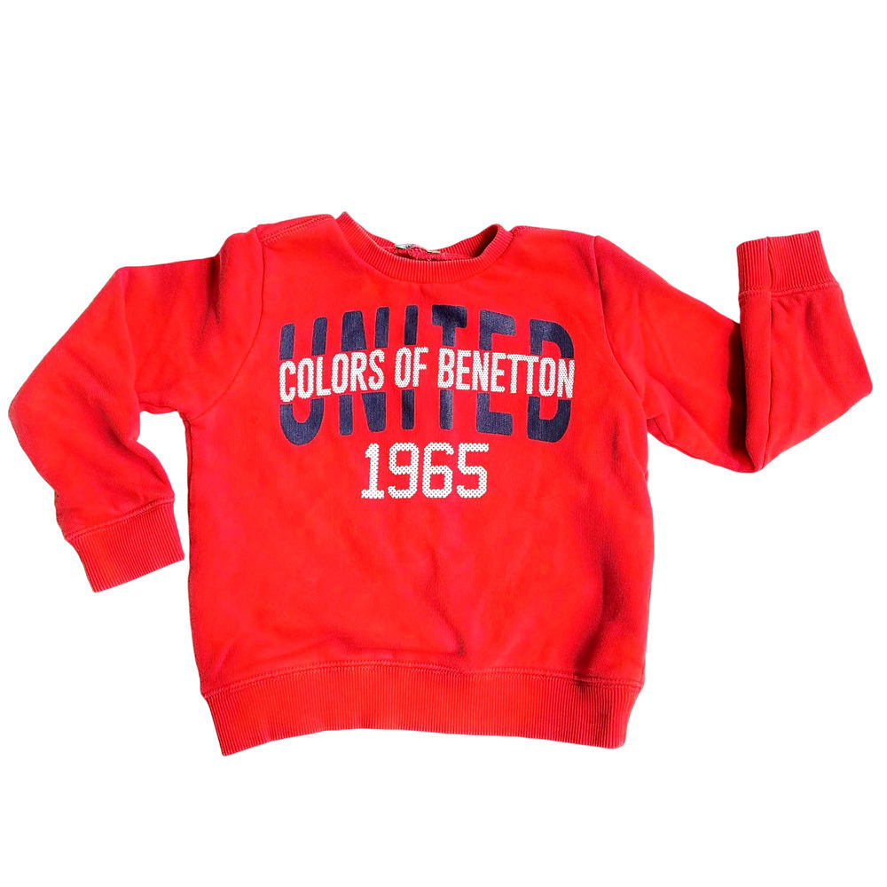 United Colors of Benetton 3T Sweatshirt MINT Red Vintage 1990's